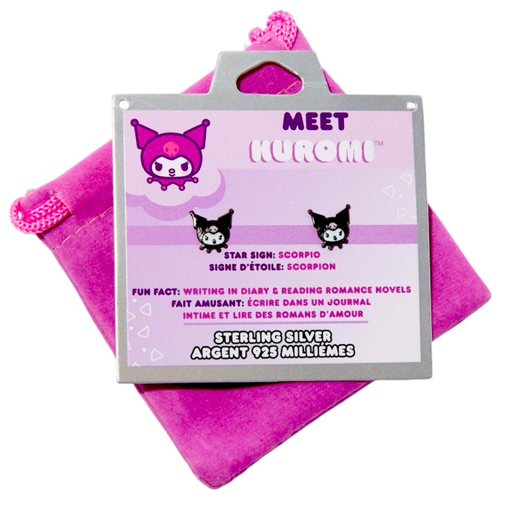 Kuromi Hello Kitty & Friends Enamel Sterling Silver Stud Earrings - NWT